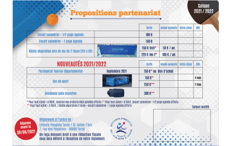 PROPOSITION PARTENARIAT 2021
